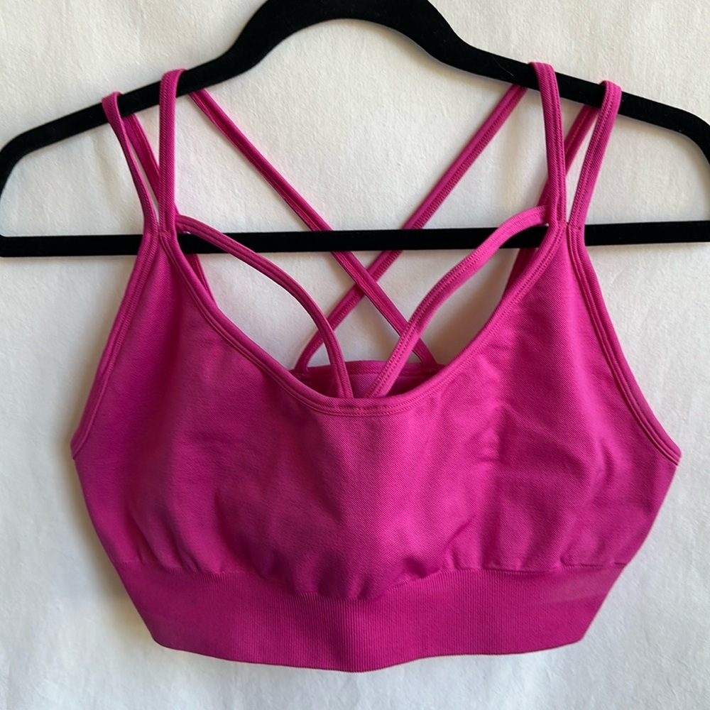Hot pink sports bra, size L
